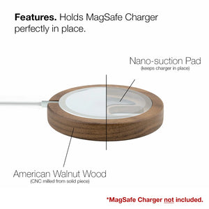 balolo MAG PUCK Wood Holder for Apple MagSafe Charger, Oak