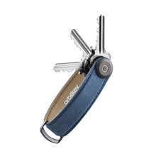 Load image into Gallery viewer, product_closeup|Orbitkey Key Organiser Waxed Canvas, Navy Blue
