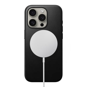 iPhone 15 Pro Case, Schwarz, Leder