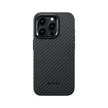 Laden Sie das Bild in den Galerie-Viewer, product_closeup|Pitaka iPhone 15 Pro Max MagEZ Case Pro 4, 1500D Black/Grey (Twill)
