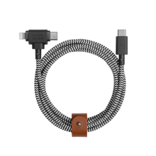 Load image into Gallery viewer, product_closeup|Native Union Belt Cable Duo, Zebra
