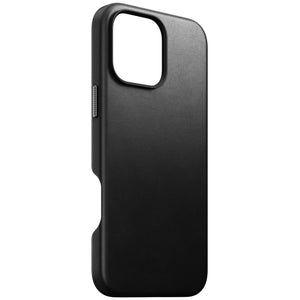 NOMAD Traditionelle Schutzhülle aus Leder für das Apple iPhone 16 Pro Max in Schwarz