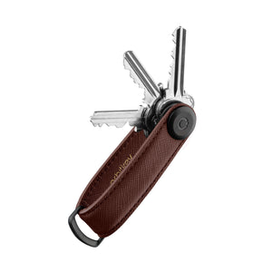 Orbitkey Schlüsselhalter in Dunkelrot, Premium Leder