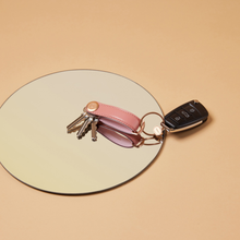 Load image into Gallery viewer, dark|Orbitkey Key Organiser Leather + Ring v2, Cotton Candy/Rose Gold
