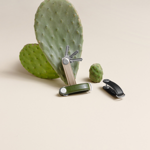 Schlüssel-Organizer aus Kaktus, vegan und nachhaltig, in Schwarz, Premium Schlüsselbund