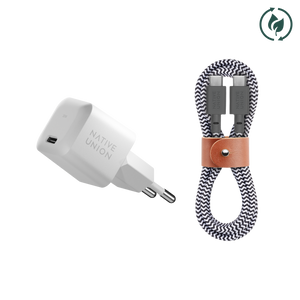 Native Union Fast GaN Charger PD 30W + USB-C Cable, White/Zebra